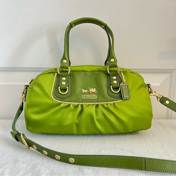 Coach Handbags - *RARE* COACH Lime Green Madison Ashley Tote Crossbody Satchel